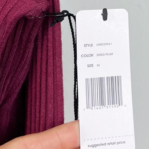 NWT Liverpool Ribbed Mock Neck Knit Long Sleeve Dried Plum - Picture 5 of 8